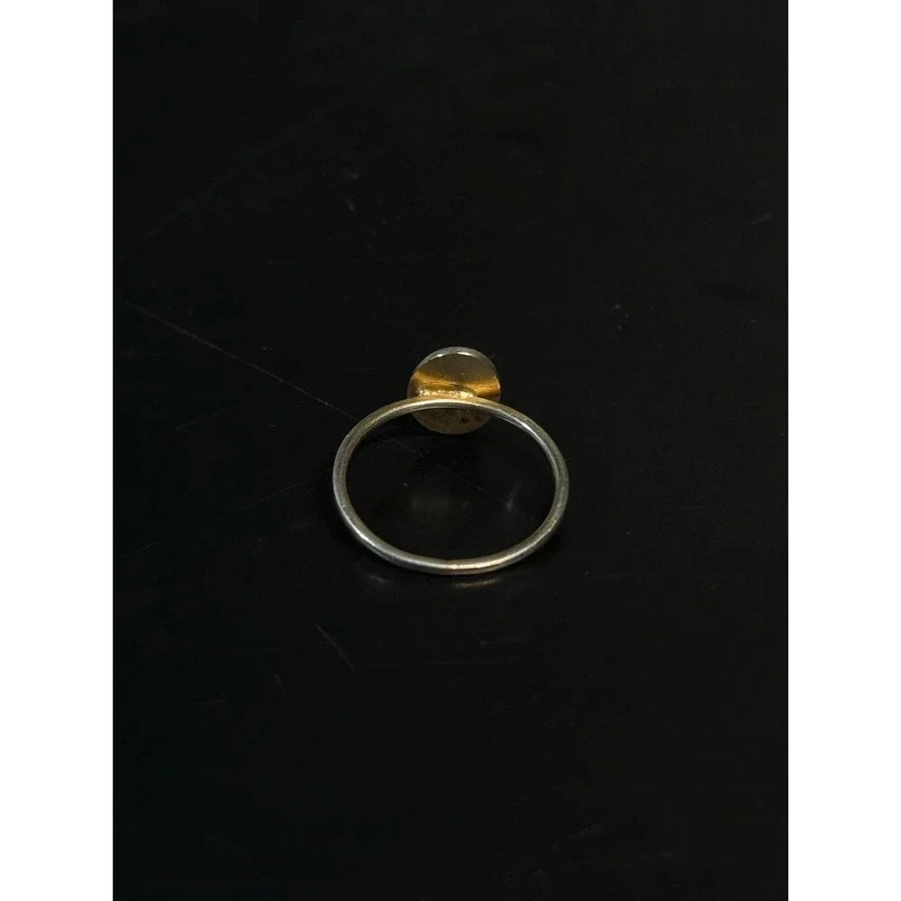 Sterling Silver Engraved Flower Oval Ring Size 6 Dainty Floral Ring